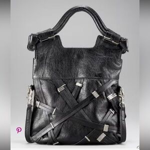 Foley + Corinna Black Grand Disco City Leather Crossbody Handbag